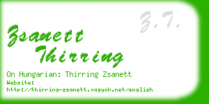 zsanett thirring business card